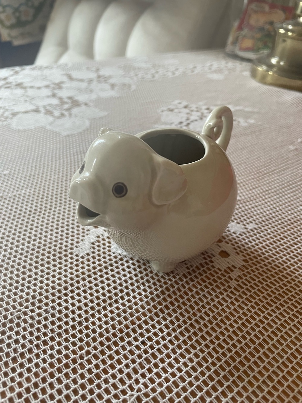 Vintage collectible Fitz and Floyd ceramic pig creamer